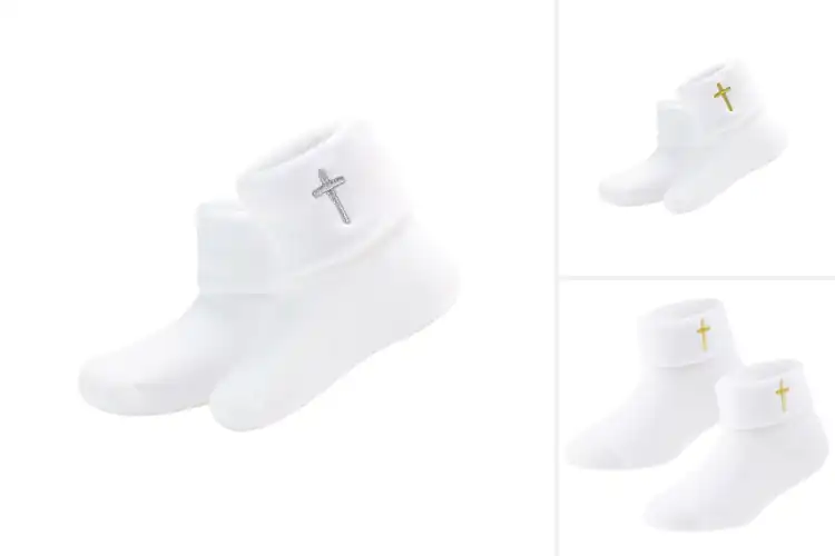 Detailed view of Best Baptism Socks With Cross