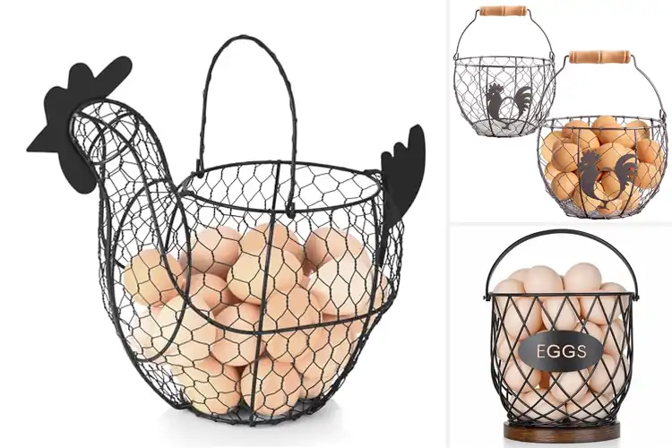 Detailed view of Best Farmhouse Egg Basket For Kitchen Decor