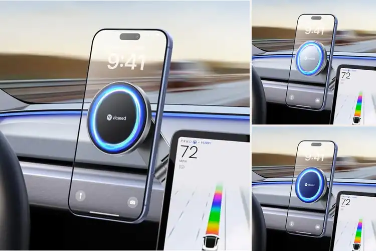 Detailed view of Best Foldable Hidden Design For Tesla Phone Holder