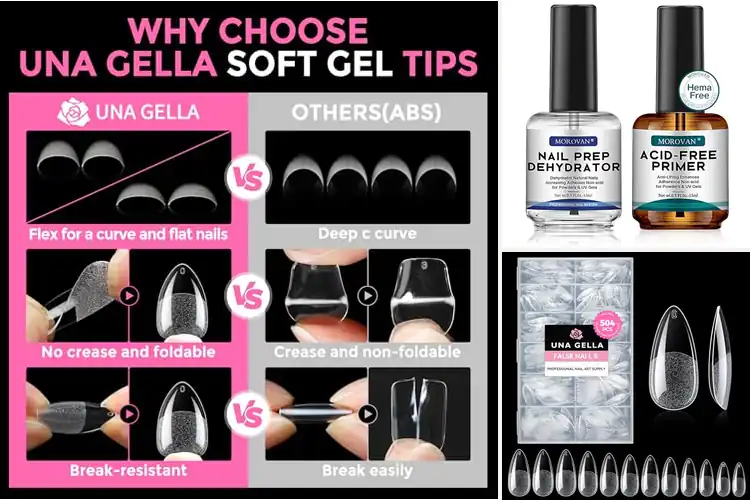 Detailed view of Best Gel Acrylic Compatible Nail Tips