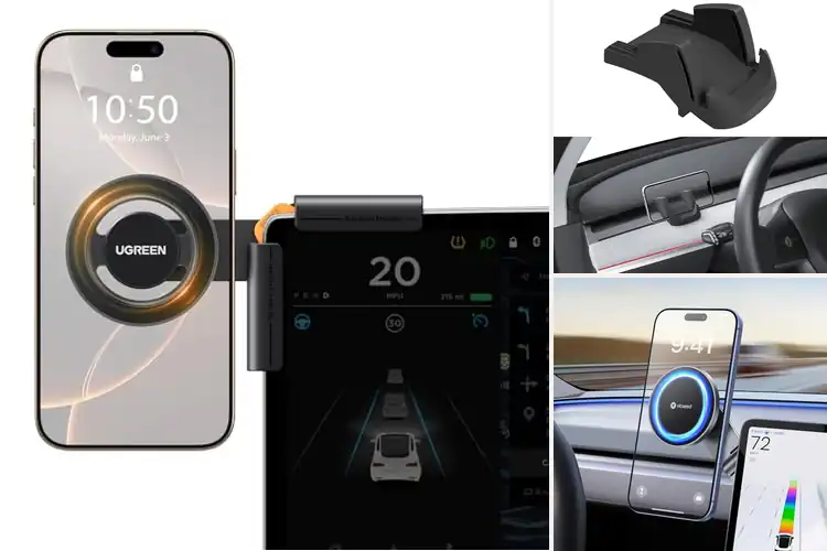 Detailed view of Best Non-Obstructing Phone Holder For Tesla