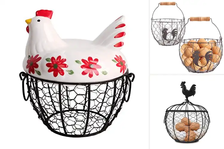 Detailed view of Best Rooster Lid Decor Egg Basket