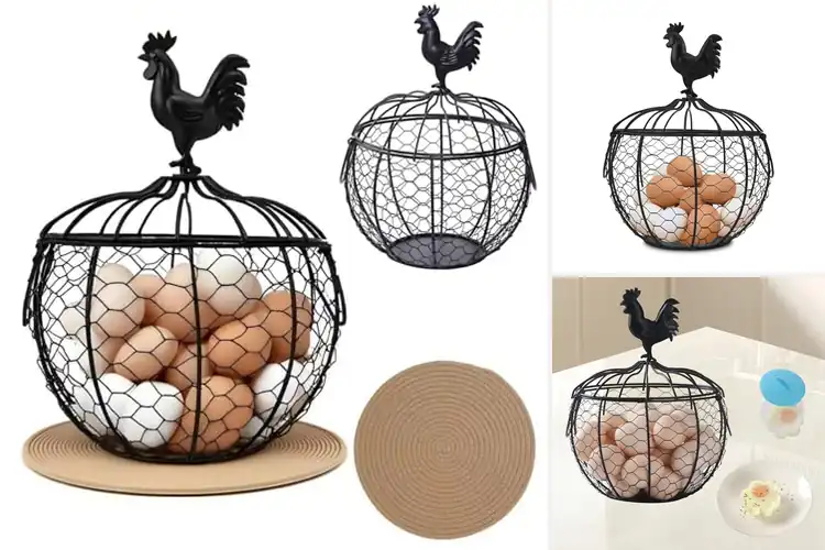 Detailed view of Best Rustic Egg Baskets With Rooster Lids