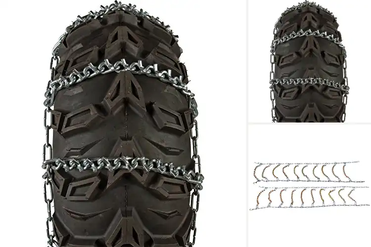 Detailed view of Best V-Bar Snow Chains for ATV/UTV Plowing