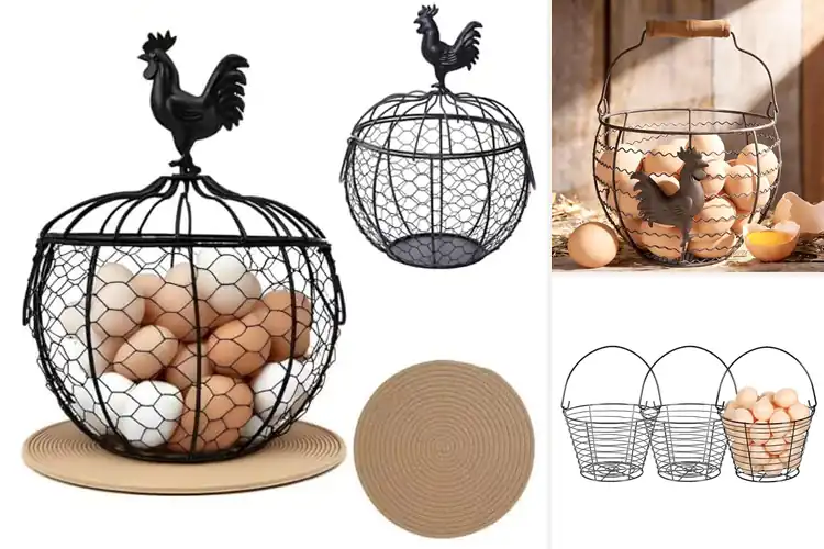 Detailed view of Best Wire Egg Basket For Gathering Fresh Eggs